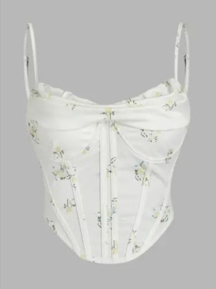 #affiliate #affiliatemarket #affiliatelink #croptop #corsettops #corset #aestheticclothes #fasion #aesthetic #womensclothing #aestheticfashion #croptops Cute Corset, White Corset Top, Floral Bustier, Corset Shirt, Corset Tops, White Corset, Cute Tank Tops, Cute Style, Floral Crop Tops