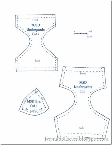 Underwear and bra patterns for MSd and Yosd sized ball jointed dolls, with tutorial. Bra Patterns, Barbie Dress Pattern, Sewing Barbie Clothes, Barbie Sewing Patterns, Barbie Doll Clothing Patterns, Diy Barbie Clothes, Doll Clothes Patterns Free, Barbie Dolls Diy, Dolls Clothes Diy