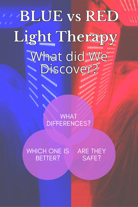 The blog post "Red Light Therapy vs Blue Light Therapy" compares two skin treatments. Blue Light Therapy, effective for surface skin issues like acne, uses 400-500 nm wavelengths. Red Light Therapy, with 600-750 nm wavelengths, penetrates deeper for muscle and tissue healing. Both are non-toxic, stimulating natural cell processes for health and wellness. #Health #Wellness #Curiosity #ThisorThat #RLT #BLT Diy Red Light Therapy, Blue Light Therapy Benefits, Light Therapy For Skin, Red Light Therapy Benefits, Light Therapy Skin, Therapy Benefits, Tanning Bed Lotion, Varicose Vein Remedy, Blue Light Therapy