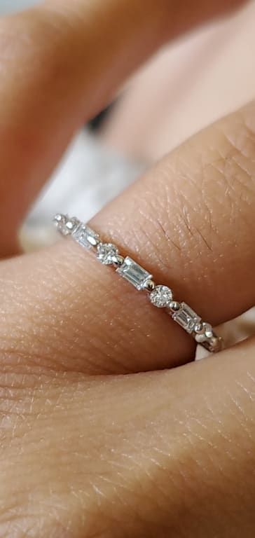 Diamond And Baguette Ring, Wedding Bands For Women Simple Diamond Rings, Baguette Diamond Stacking Ring, Alternating Diamond Wedding Band, Eternity Rings Diamond, Platinum Stacking Rings, Platinum Eternity Ring, Small Diamond Band Ring, Round And Baguette Wedding Band