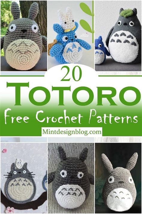 Crochet Gift Patterns Free, Totoro Diy, Totoro Crochet, Totoro Pattern, Crochet Totoro, Crochet Blouse Free Pattern, Patterns For Kids, Crochet Bear Patterns, Crochet Bunny Pattern