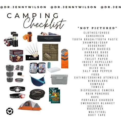 Here’s a check-list of camping items that would come in handy when enjoying the great outdoors. Camping check-list. Camping essentials. Outdoors. What I packed for camping. Summer fun. Outdoor activities. Camping trip. Camp. Amazon. Follow my shop @dr.jennywilson on the @shop.LTK app to shop this post and get my exclusive app-only content! #liketkit #LTKSeasonal #LTKfamily #LTKtravel @shop.ltk https://liketk.it/4a1zX Camping Summer, Emergency Blanket, Campfire Stories, Fun Outdoor Activities, Disposable Camera, Camping Items, Rain Poncho, Garbage Bags, Camping Checklist