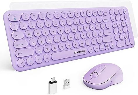 Lavender Keyboard, Lilac Office, Quiet Aesthetic, Purple Keyboard, Cute Keyboard, Aesthetic Keyboard, Galaxy Flip, Gaming Things, Purple Office