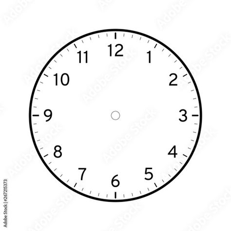 Stock Image: Empty printable clock face template isolated on white background Blank Clock Faces, Blank Clock, Clock Worksheets, Clock Face Printable, Clock Printable, Face Printable, Clock Template, Medium Readings, Face Template