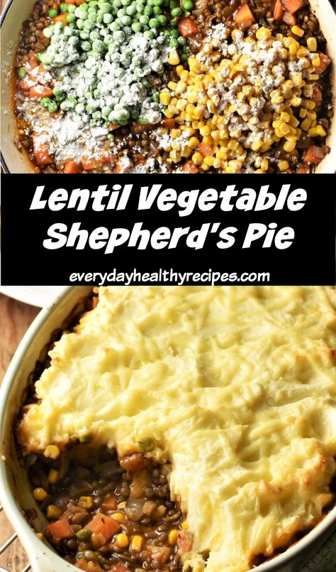 Fall Comfort Food Vegetarian, Vegetarian Shepherds Pie Lentil, Puy Lentil Recipes, Pie Vegetarian, Vegetarian Casseroles, Meatless Food, Vegetarian Shepherds Pie, Puy Lentils, Easy Casseroles