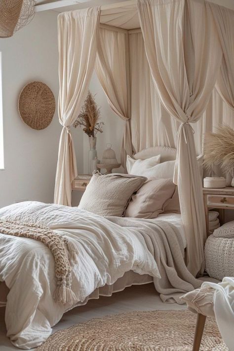 Sumptuous Bedroom, Boho Girls Bedroom, Boho Chic Bedding, Boho Bedrooms, Canopy Bed Curtains, Plush Bedding, Plush Furniture, Living Room Mantel, Personalized Bedroom