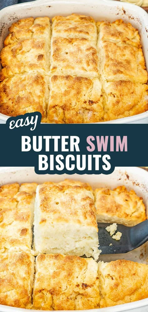 These Butter Swim Biscuits are buttery, tender, and incredibly easy to make! Perfect for any meal, they’re ready in just 35 minutes. 🧈🍞 #ButterSwimBiscuits #BiscuitRecipe #EasyBaking #HomemadeBiscuits #QuickRecipes #ComfortFood Best Easy Biscuit Recipe, Cinnamon Butter Biscuits, Swim Biscuits Without Buttermilk, Small Batch Butter Swim Biscuits, Swimming In Butter Biscuits Recipe, Swimming In Butter Biscuits, Buttery Biscuit Recipe, Butter Float Biscuits, Swim Busicuts