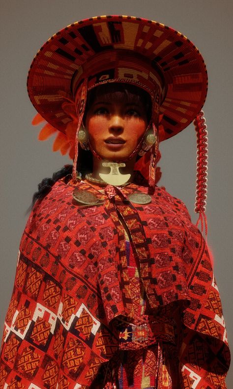 Inca Maiden by Kaolin P. on ArtStation Inca Art, Inca Empire, Native American Culture, Popular Hairstyles, Female Character Design, Be Prepared, Mode Inspo, Historical Clothing, Historical Fashion