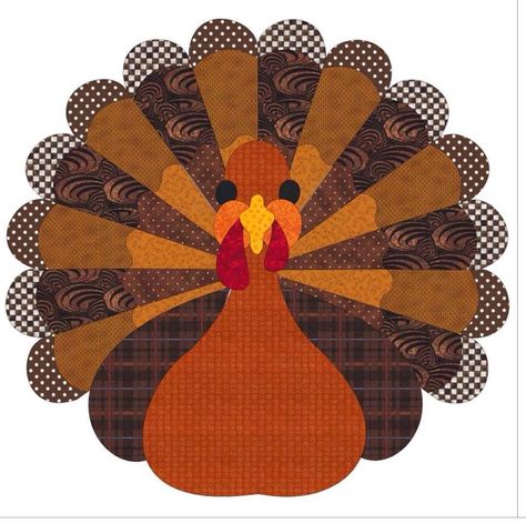 Thanksgiving Turkey Art, Thanksgiving Projects, Turkey Pattern, Penny Rug, Holiday Quilts, Fall Quilts, Decor Thanksgiving, Quilt Block Tutorial, Free Quilting