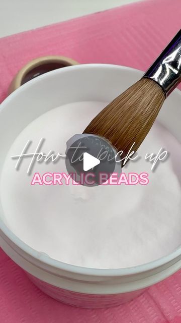 Chilliwack Nail Artist & Educator💅🏽🇨🇦 on Instagram: "PICK UP THE PERFECT BEAD! Here’s some tips: 1. Make sure your monomer is clean and not contaminated (it will look foggy and feel goopy) 2. More liquid in your brush means a bigger bead (so leave the brush in the powder for a little longer to grab product) 3. Less liquid in your brush will grab a smaller bead (so do quicker bounces in the powder with less pressure to grab less) 4. Rest your pinky on the jar for balance when dipping the brush into the powder 5. Clear acrylic is the easiest to work with, practice with that! I teach all of this in full detail in my nail courses 💕 . . . #acrylicbeads #acrylicratio #learningnails #chilliwacknailschool" Acrylic Nail Bead Tutorial, Acrylic Brushes Nails, Acrylic Powder On Natural Nails, How To Pick Up Acrylic Bead, How To Use Acrylic Powder Nails, Acrylic Application Tutorials, Diy Acrylic Powder, Clean Acrylic Nails, Acrylic Powder Nails