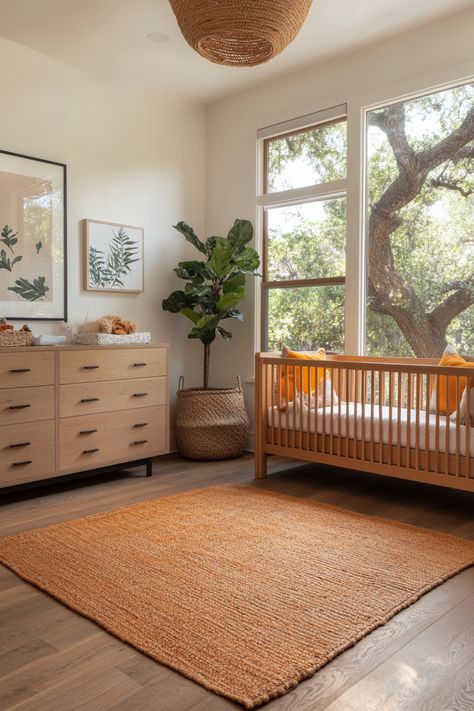 Nursery Room Inspo If You Want Something a Little Different… – Everyday Inspo Midcentury Nursery, Colorful Nursery Ideas, Modern Breakfast Nook, Mid Century Nursery, Colorful Nursery, Chic Nursery, Nursery Rooms, Black Countertops, Nursery Room Inspiration