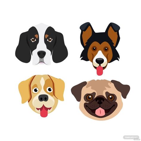 Dog Face Vector Dog Face Outline, Dog Face Illustration, Dog Patterns, Face Outline, Image Graphic, Disney Emoji Blitz, Dog Motif, Face Template, Disney Emoji