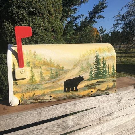 Hand Painted Bear Country Mailbox