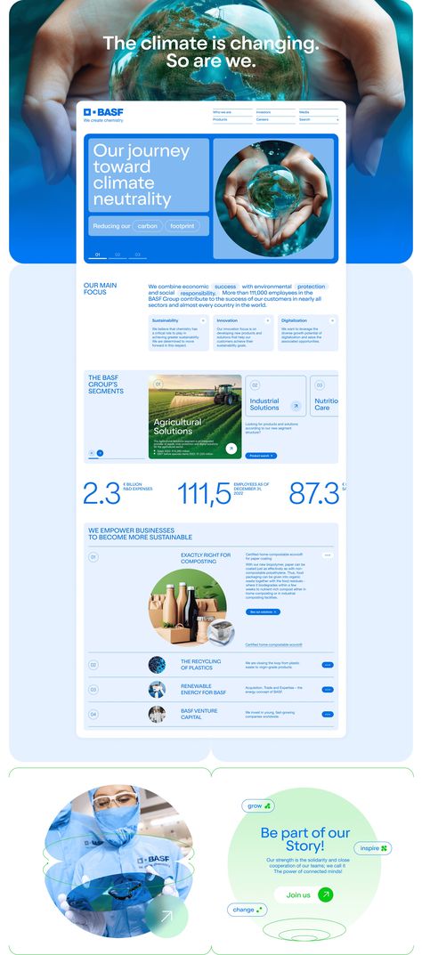 BASF :: Behance Website Design Case Study, Ppt Title Page Design, Steps Website Design, Navigation Web Design, Commercial Website Design, Lead Magnet Landing Page, Portfolio Ux Design, Product Details Page Ui, Social Media Post Inspiration