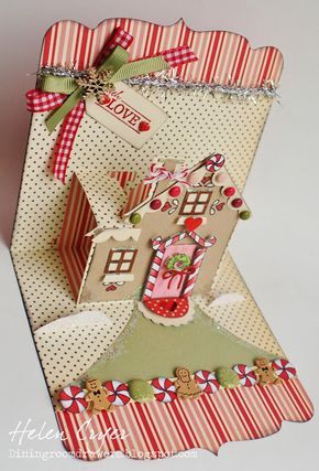 Gingerbread House Card, Card Measurements, House Card, Handmade Christmas Card, Pop Up Box Cards, Holiday Box, Fun Folds, Card Layouts, Box Cards