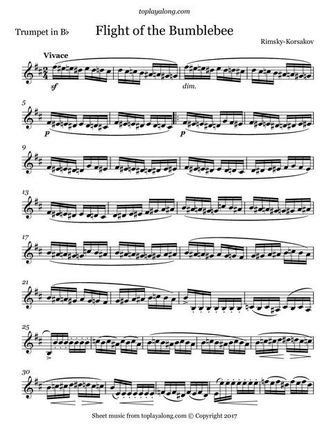 Rimsky-Korsakov - Flight of the Bumblebee Free Flute Sheet Music, Flight Of The Bumblebee, Alto Sax Sheet Music, Tenor Saxophone Sheet Music, Alto Saxophone Sheet Music, Music Printables, Akordy Gitarowe, Free Printable Sheet Music, Banjo Music