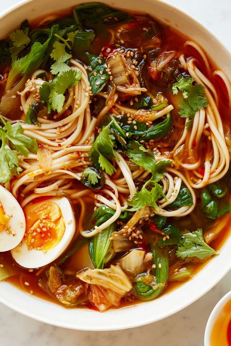 Kimchi Noodle Soup With Wilted Greens Recipe - NYT Cooking