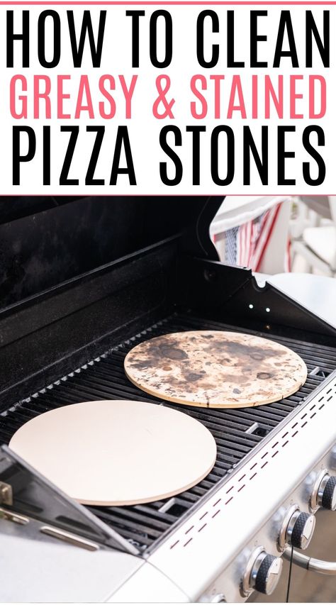 Dealing with a greasy pizza stone? Check out the best way to clean that pizza stone. Skip the soap and get the baked on food off your baking stone. How To Clean A Pizza Stone, Clean Pizza Stone, Greasy Pizza, Homemade Bathroom Cleaner, Pizza Stones, Saving Money Diy, Diy Pizza, Clean Baking, Diy Essential Oil Recipes