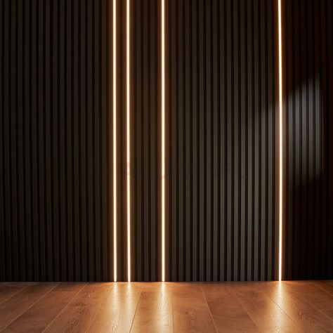 Acupanel Wall, Wood Panel Lighting, Scandi Vibes, Timber Battens, Timber Slats, Wood Slat Wall, House Lighting, Led Light Strip, Pvc Panels