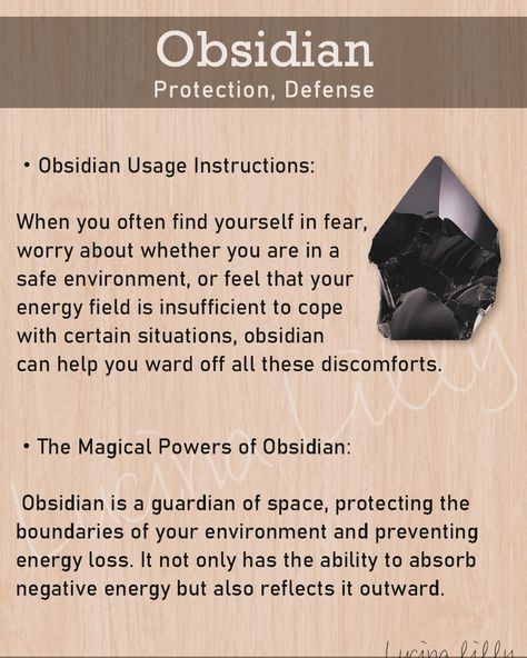 🖤Obsidian Usage Instructions🖤 🔮 When you often find yourself in fear, worry about whether you are in a safe environment, or feel that your energy field is insufficient to cope with certain situations, obsidian can help you ward off all these discomforts. The Magical Powers of Obsidian Obsidian is a guardian of space, protecting the boundaries of your environment and preventing energy loss. It not only has the ability to absorb negative energy but also reflects it outward. 🛍️If you want to ha... Obsidian Magical Properties, Magical Power, Lucky Stone, Crystal Magic, Spiritual Meaning, Energy Field, Negative Energy, Energy Crystals, Energy Healing