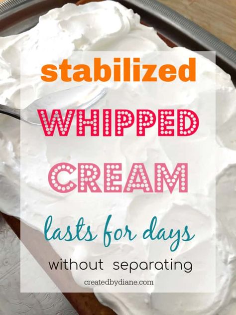 Piped Whipped Cream, Stabilized Whipped Cream Icing, Whipped Cream Frosting Stabilized, Stabilized Whipping Cream, Whipped Filling For Cakes, Cream Frosting Recipe Whipped, Bakery Whipped Cream Frosting, How To Make Whip Cream Frosting For Cake, Cake Decorating With Whipped Cream Icing