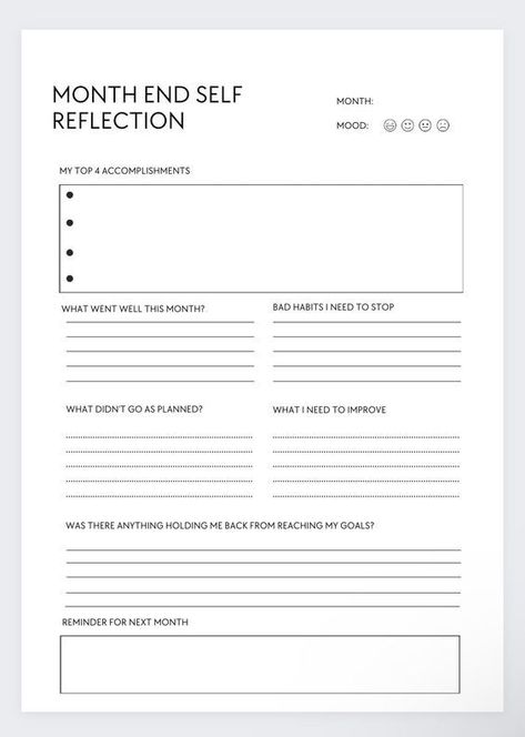 #End_Of_Month_Journal #Spreadsheet_Ideas #Monthly_Reflection #Direction_In_Life Self Improvement Planner, Monthly Reflection Template, Monthly Review Template, End Of Month Reflection, Monthly Reflection, Life Tracker, Goals Tracker, End Of Month, Month End