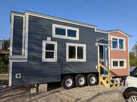 The Dollhouse Tiny House on Wheels Tiny Home On Wheels, Tiny House Talk, Tiny House For Sale, Home On Wheels, Tiny House Floor Plans, Micro House, Living Room Loft, Wheels For Sale, Tiny Cabin