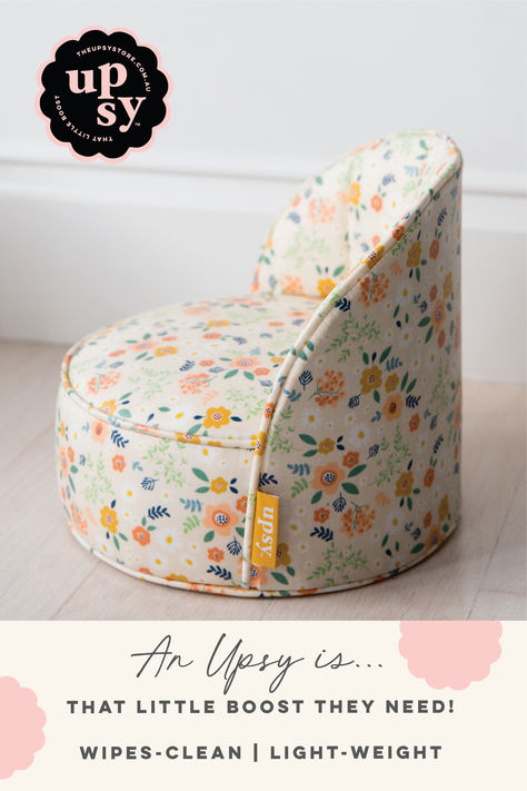 Upsy's are a vintage-inspired, light-weight and wipe-clean kids booster seat for the dining table (among many other uses!). Suitable for kids aged 18mths - 8 yrs. Toddler Lounge Chair, Kids Room Chair, Vintage Playroom, Baby Booster Seat, Toddler Booster Seat, Kids Booster Seat, Round Cushions, Booster Seats, Toddler Table