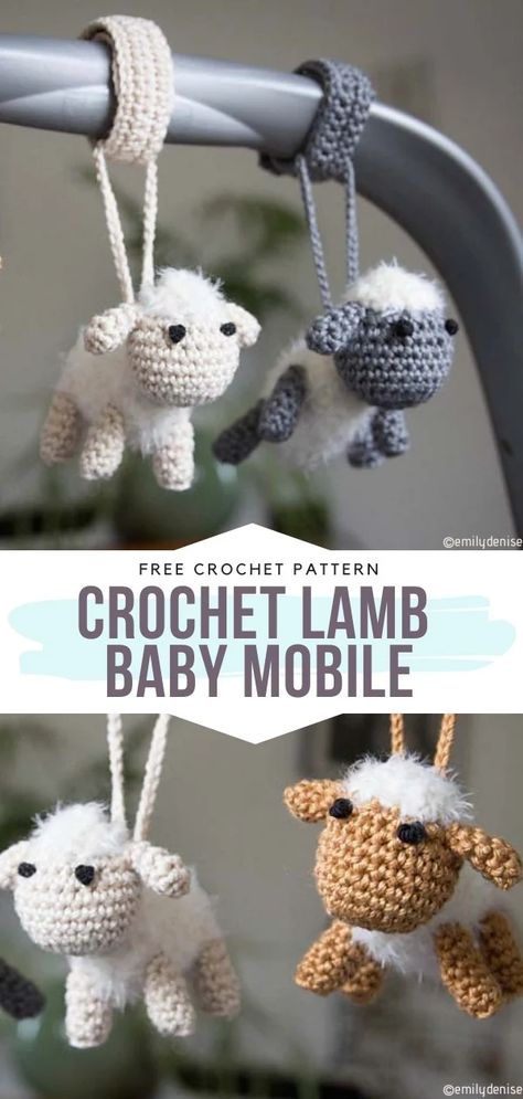 Cute Lambs, Bags Knitted, Stitches Knitting, Crochet Baby Projects, Crochet Baby Mobiles, Among The Clouds, Baby Mobil, Crochet Baby Gifts, Baby Shower Gift Ideas