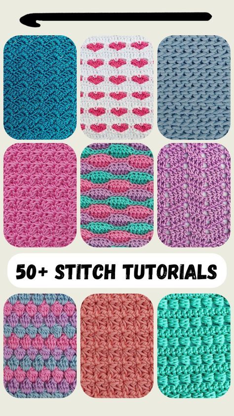 Looking for a fun crochet stitch? Check out the Stitch Library for tutorials of 50+ crochet stitches. Crochet Stitches Multi Color, Crochet Plaid Stitch, Crochet Stitches Beginner, Crochet Stitches Video Tutorial, Basic Crochet Stitches For Beginners Tutorial, Pretty Crochet Stitches Free, Basic Crochet Stitches Step By Step, Open Crochet Stitches Free, Crochet Stitches Pattern