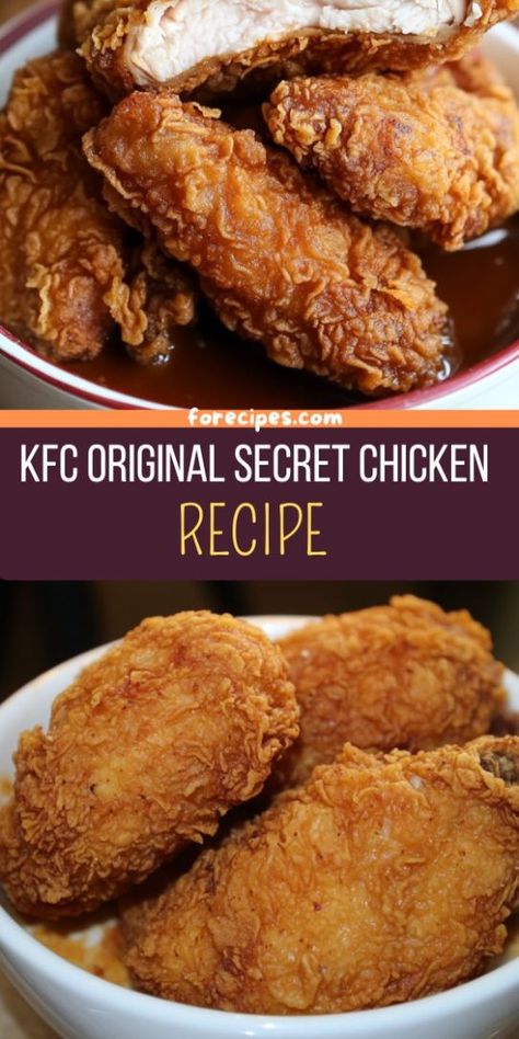 KFC Original Secret Chicken Recipe Kfc Original Recipe Chicken, Kfc Baked Chicken Recipe, Kfc Fried Chicken Recipe Copycat, Kfc Original Secret Chicken Recipe, Kfc Style Chicken Recipes, Kfc Hot Wings Recipe, Kfc Chicken Tenders Recipe, Kfc Rice, Copycat Kfc Chicken