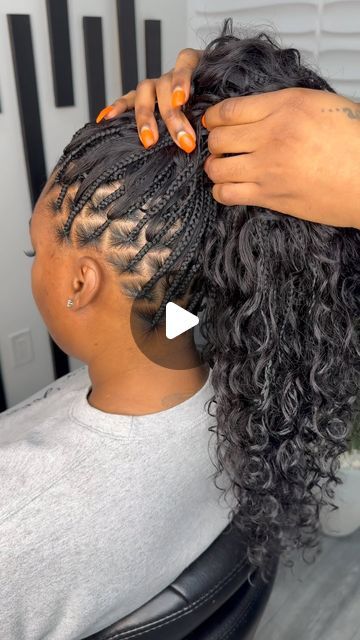 Updo Boho Hairstyles, Small Braids Curly Hair, Boho Hairstyles Updo, Bohemian Hairstyles Black Women, Wavy Braids Black Women, Half Braided Hairstyles Curly Hair, Wet And Wavy Braids, Boho Braids Updo, Boho Updo Hairstyles