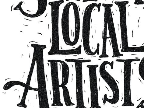 Support Local Artists by SG Kivett Linocut Text, Printmaking Typography, Linocut Letters, Foam Printing, Linocut Art, Support Local Artists, Art Courses, Support Local, Typography Inspiration