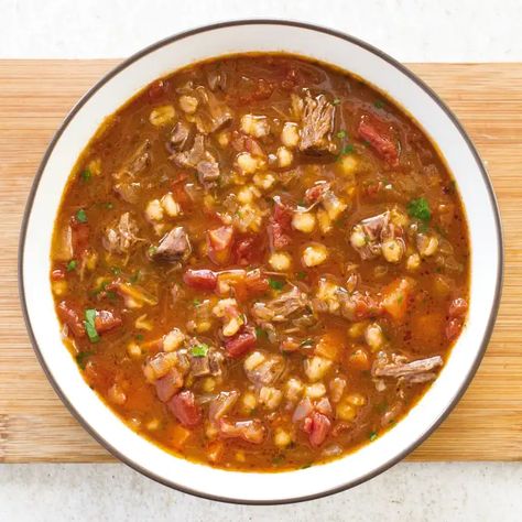 Slow-Cooker Beef and Barley Soup | America's Test Kitchen Beef And Barley Soup, Barley Soup Recipe, Beef And Barley, Beef Barley, Beef Barley Soup, America's Test Kitchen Recipes, Barley Soup, Kitchen Recipe, America's Test Kitchen