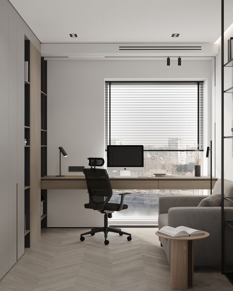 Modern Home Office Design For Men, Study Room Decor Ideas, Modern Home Office Ideas, Home Office Designs, Loft Style Interior, Modern Home Office Desk, Minimalist Home Office, Study Room Design, Small Home Offices