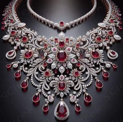 $725,00 Art Deco Luxury, Emerald Brooch, Ruby Diamond Necklace, Bridal Jewelry Sets Brides, Indian Wedding Jewelry Sets, Delicate Gold Jewelry, Diamond Jewelry Set, Fancy Jewelry Necklace, Bridal Jewellery Design