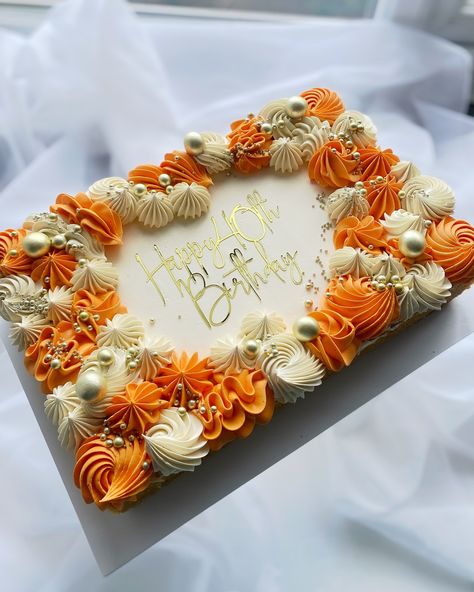 Pumpkin Sheet Cake Decoration, Fall Decorated Birthday Cakes, Gourmet Sheet Cake, Buttercream Fall Cakes, Simple Thanksgiving Cake Ideas, Pumpkin Theme Sheet Cake, Fall Cake Designs Sheet Cake, Mushroom Sheet Cake, Thanksgiving Sheet Cakes Decorated