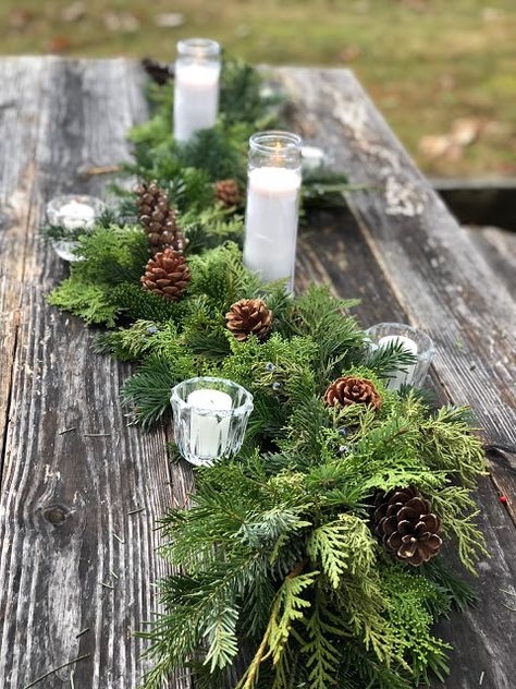 Evergreen Table Runner, Evergreen Table Decor, Evergreen Arrangements Centerpieces, Evergreen Party Decor, Evergreen Garland Wedding, Evergreen Table Decorations, Christmas Table Garland Runner, Christmas Green Wedding, Evergreen Centerpiece Christmas