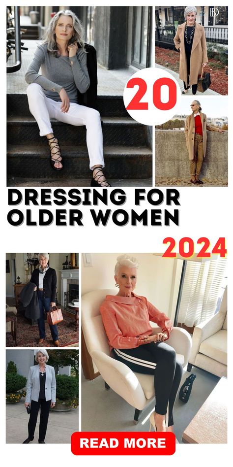 Stay ahead in fashion with Dressing 2024 for Older Women. This range provides stylish and chic clothing options for women over 60, blending contemporary trends with timeless elegance. It's about celebrating your age with fashion that's as vibrant and sophisticated as you are. Dressing In Your 60's Classy, Fashion Over 50 2024, Over 60 Fashion Petite, Ageless Style Over 60, Over 50 Dressing, 60 Fashion Woman, Over 70 Womens Fashion, Petite Fashion Over 50, Clothes For Women Over 60