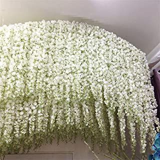 Wedding Rattan, Wreath Rattan, Wisteria Wedding, Wisteria Vine, Wisteria Flowers, Garland Wreath, Fake Hydrangeas, Flowers Fashion, Hanging Vines