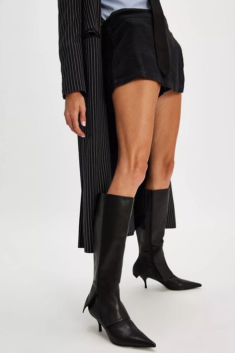 Cover Up Kitten Heel Boots | Free People Kitten Heel Boots, Black Heel Boots, Heel Boots, Zipper Detail, Kitten Heel, New Wardrobe, Jeffrey Campbell, Shoes Heels Boots, Boot Shoes Women