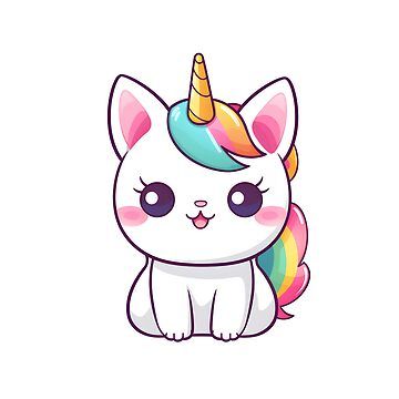 "Kawaii Caticorn Unicorn Cat " Sticker for Sale by Sereneluna | Redbubble Cute Stickers Unicorn, Unicorn Cat Drawing, Kawaii Unicorn Drawing, Cute Unicorn Drawing, Cute Kawaii Unicorn, Chibi Unicorn, Magical Watercolor, Unicorn Kitty, Kawaii Cat Drawing