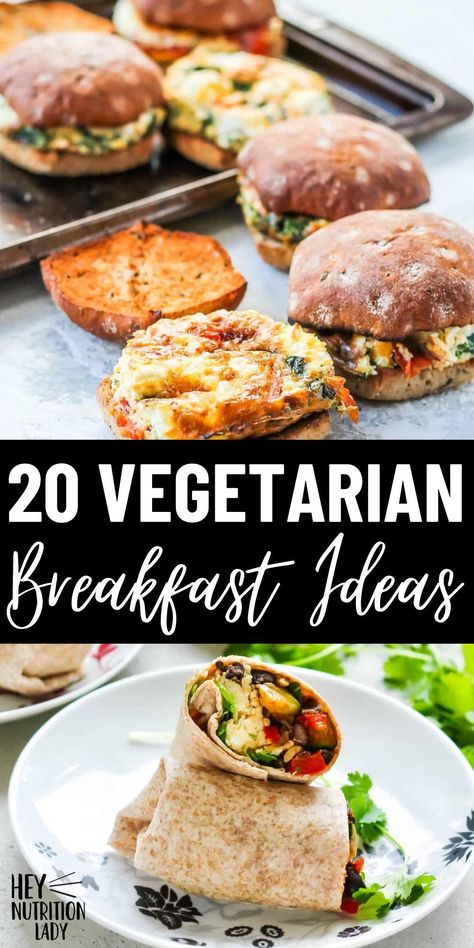 Let's get our busy weekday mornings in check! Here are 20 Vegetarian Breakfast Recipes you can make in advance to help streamline your morning routine, including sweet and savory breakfasts, and both vegan and vegetarian options. Easy Vegetarian Breakfast, Vegetarian Breakfast Ideas, Healthy Vegetarian Breakfast, Vegetarian Brunch, Breakfast Vegetables, Breakfast Inspiration, Veggie Breakfast, Summer Breakfast, Vegetarian Breakfast Recipes