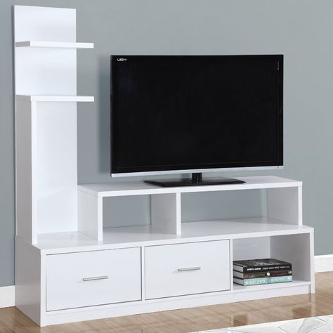 TV Stand Diy Furniture Tv Stand, White Tv Cabinet, Display Tower, Tv Unit Furniture Design, Tv Unit Decor, Tv Stand Designs, Tv Stand Furniture, White Tv Stands, Tv Unit Furniture