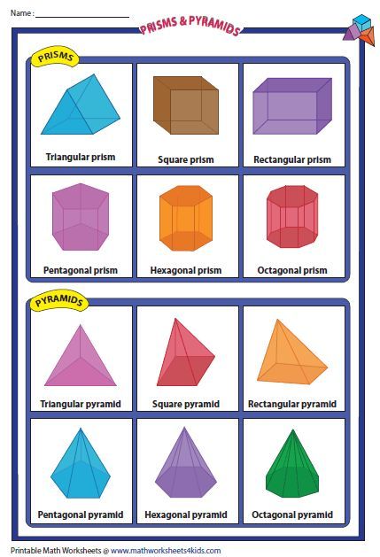 Halloween Elementary, Teaching Measurement, 3d Shapes Worksheets, Math Charts, Pyramid Shape, Upper Elementary Math, Learning English For Kids, Shapes Worksheets, Printable Math Worksheets