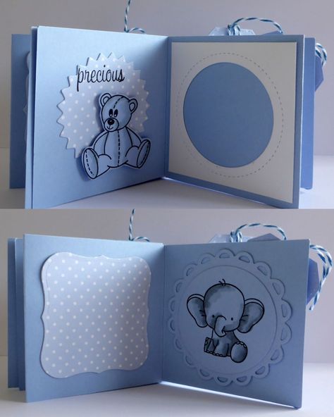 Baby Boy Mini Album Baby Album Ideas Scrapbooking, Baby Album Ideas, Baby Album Design, Journaling Videos, Mini Albums Photo, Baby Record Book, Diy Mini Album, Baby Scrapbook Album, Baby Mini Album