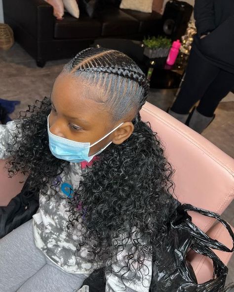 Leylany Vsqz🤩🐐 on Instagram: "2 stitch braids with curls😍😍😍🤩" 2 Stitch Braids, Stitch Braids With Curls, Stitch Braids, Braids With Curls, Long Curls, Hairstyle Ideas, Braces, Hair Ideas, Braids