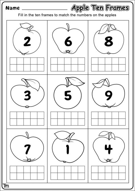 Preschool Fall Math, Apple Math, Math Sheets, Preschool Math Worksheets, Prek Math, Fall Math, Free Preschool Worksheets, Free Kindergarten Worksheets, Kindergarten Worksheets Printable