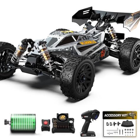 Limited-time deal: CROBOLL 1:14 Brushless Fast RC Cars for Adults with Independent ESC,Top Speed 90+KPH 4X4 Hobby Off-Road RC Truck,Oil Filled Shocks Remote Control Monster Truck for Boys(Gold) Cool Toys For Boys, Rc Monster Truck, Redcat Racing, Cool Toys For Girls, Rc Truck, Rc Autos, Rc Trucks, Ride On Toys, Car Features