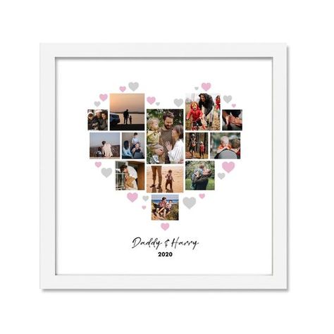 Custom Heart Photo Montage Print (Style A) - Personalized Wedding, Anniversary, Baby photos, Mothers Day, Birthday framed picture. Small Heart Photo Collage, Framed Photo Collage Ideas, Small Photo Frame Ideas, Family Photo Collage Frame, Customized Photo Frame, Wedding Frames Ideas, Family Frame Ideas, Photo Frame Collage Ideas, Collage Frame Ideas